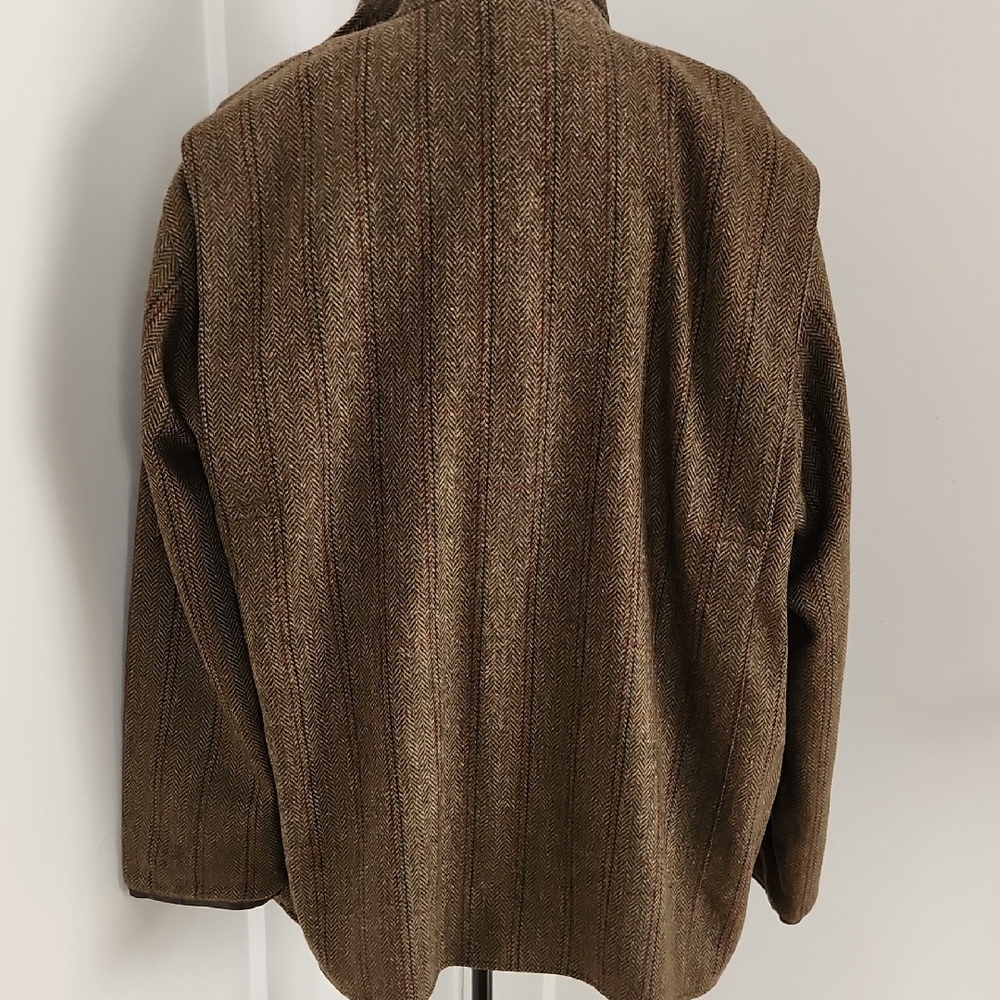 Men's Brown Tweed 100% Wool Parka Jacket - Picture 12 of 13